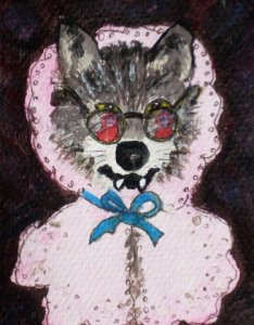 'Granny' in LRRH © Pip Harrison illustration for Little Red Riding Hood