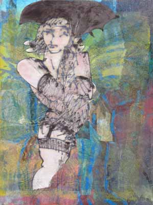 Modelling umbrellas © Catherine Redmayne