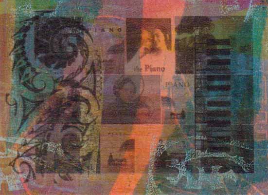 A collage of film images and related ideas for The Piano.