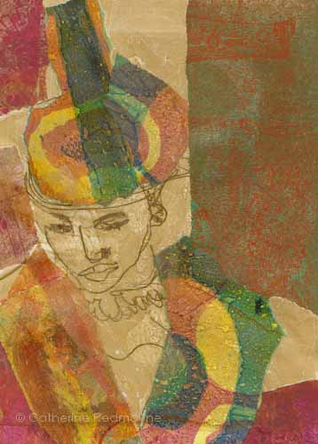 Melancholy woman in elaborate hat