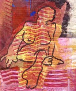 life model striped by sunlight