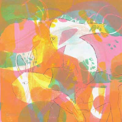 Abstract design of rider on a creature