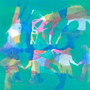 Find the crazy dancers in this abstract scene