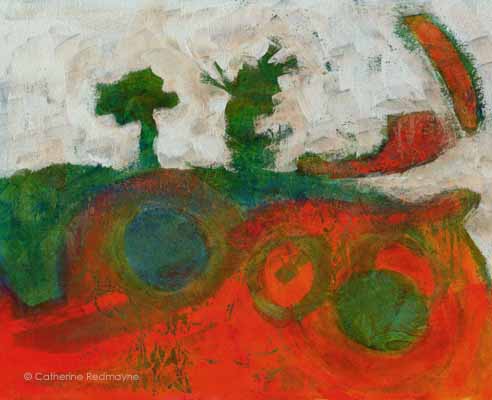 sort of abstract landscape inspired by the Moerake Boulders NZ