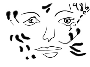 an idea of the face in summer foliate head