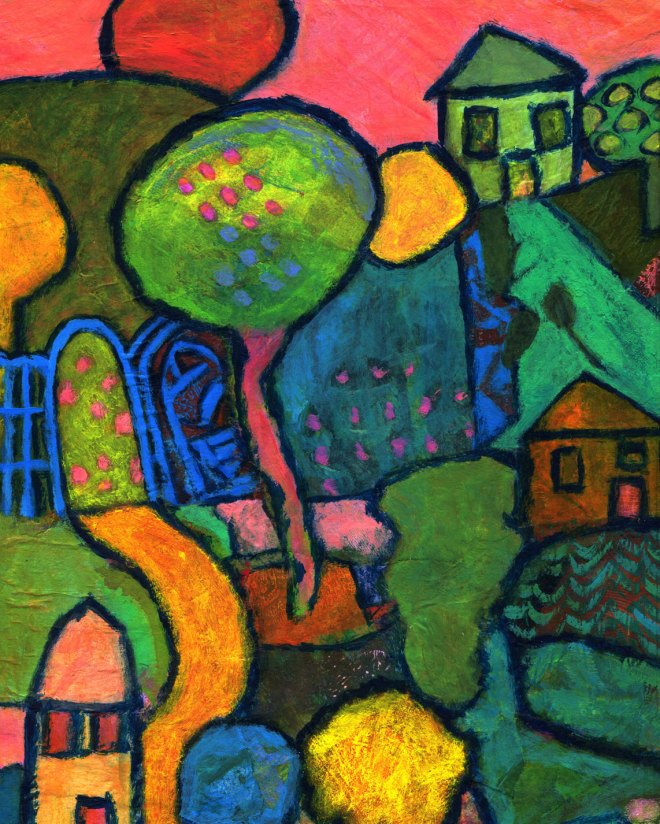 An acrylic painting with collage base, for sale on Singulart